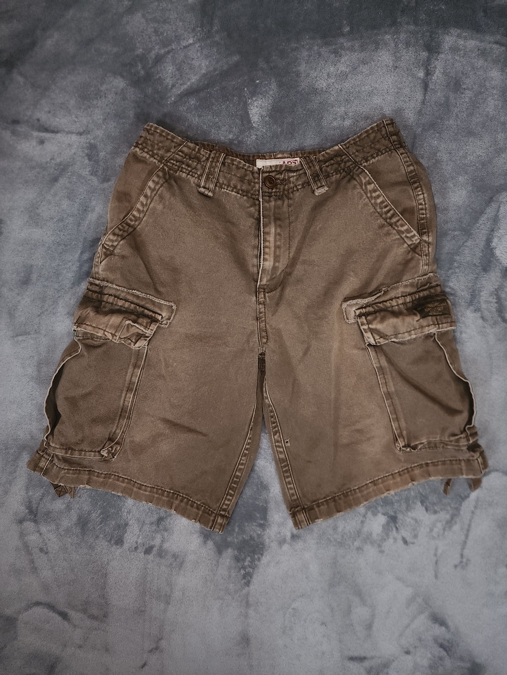 Aeropostale Brown Men's Vintage Cargo Shorts with Flap Pockets